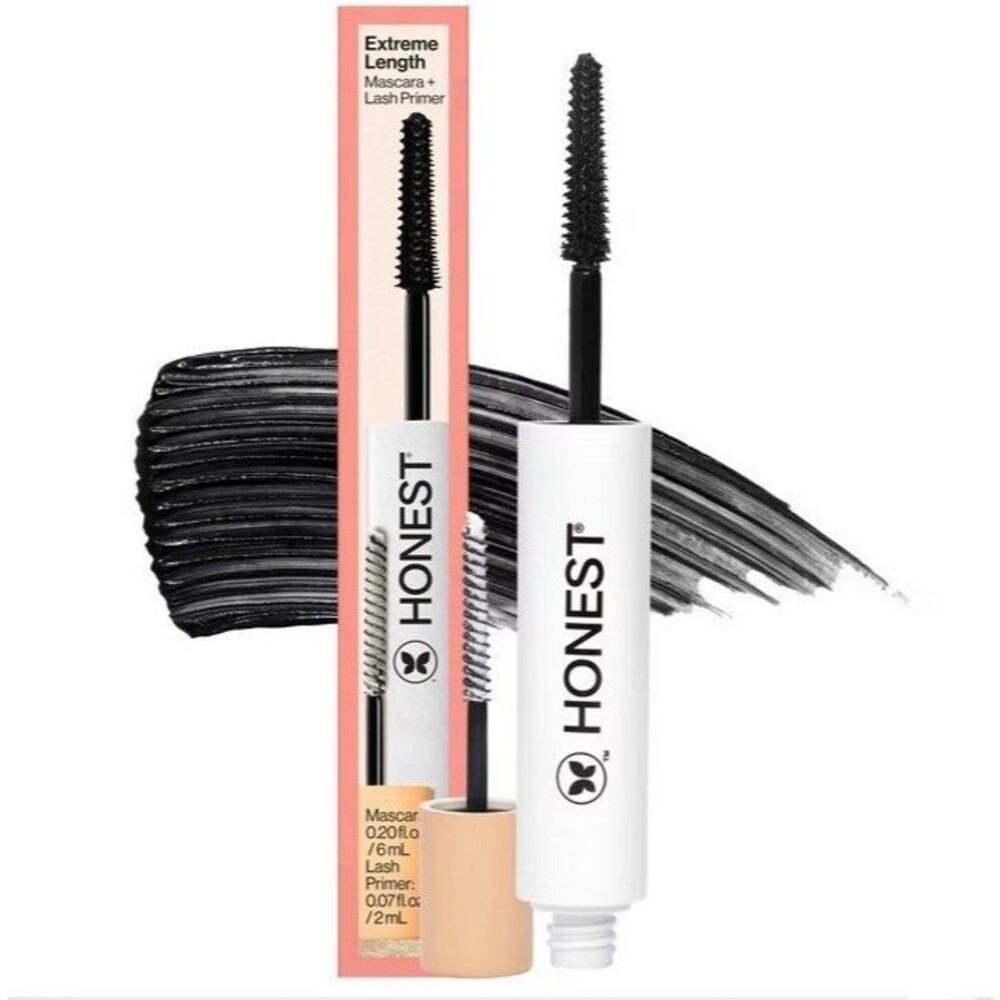 Honest 2-in-1 Extreme Length Clean Mascara + Lash Primer  Lengthening .27 fl oz